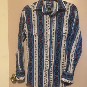 Wrangler Blue and Red Patterned Shirt